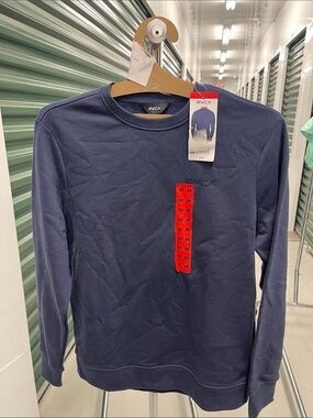 RVCA Navy Blue Crew Sweatshirt with Subtle Chest Logo